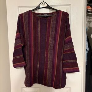 Chaps Burgundy and Purple Striped Women's Hoodie